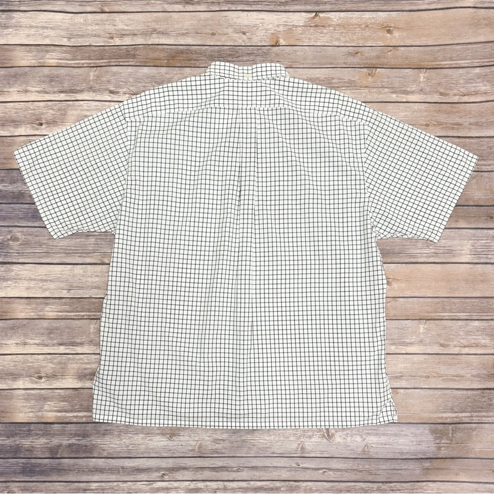 Ralph Lauren Midnight Navy Blue White Checkered Greggor Short Sleeve Button Up - Picture 4 of 12